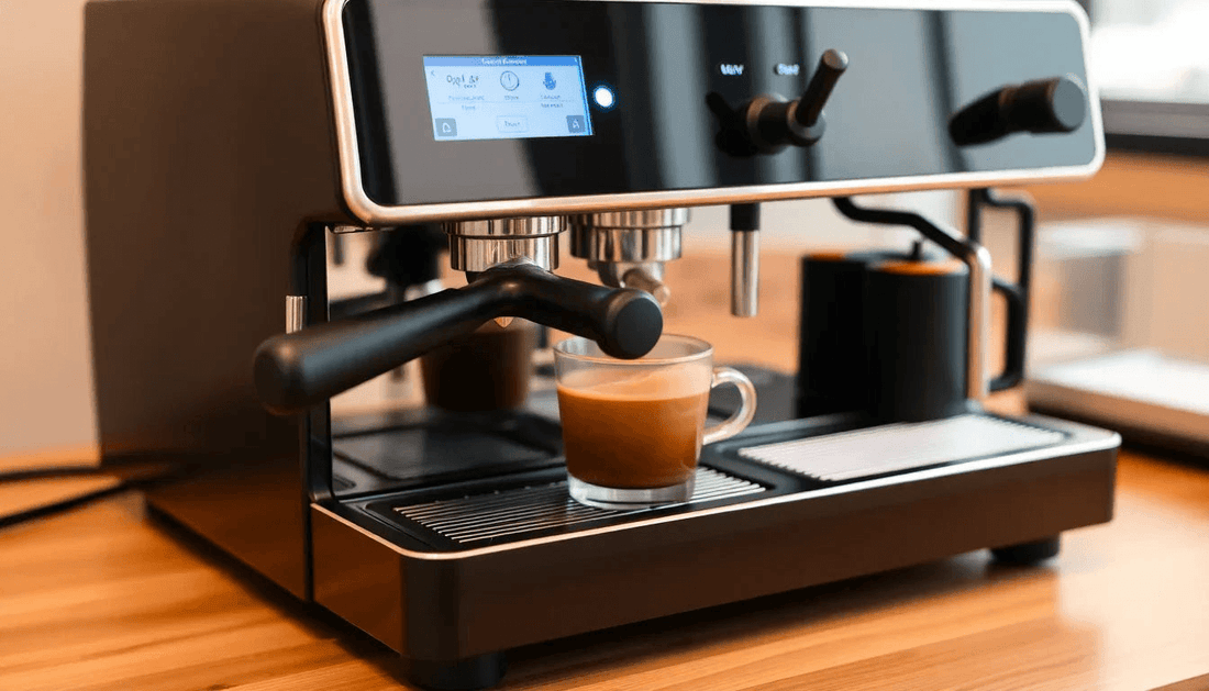 A sleek coffee machine brewing fresh coffee in Manipur