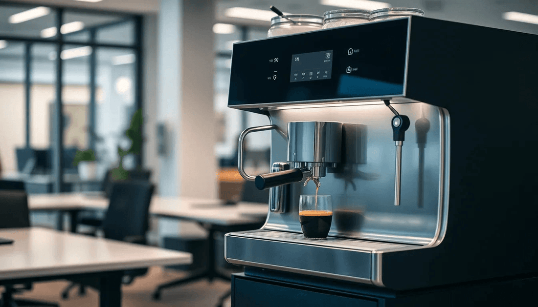 Modern coffee machine in an office setting