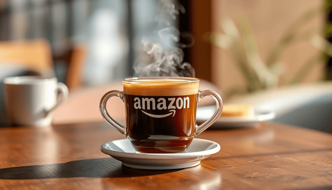 A steaming cup of Cafe Amazon signature coffee on table