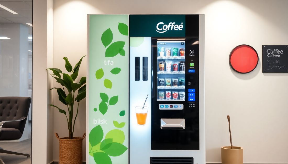 Modern tea coffee vending machine in an office