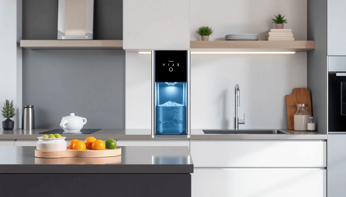Voltas water dispenser in a modern kitchen setting