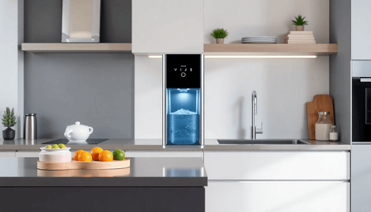 Voltas water dispenser in a modern kitchen setting