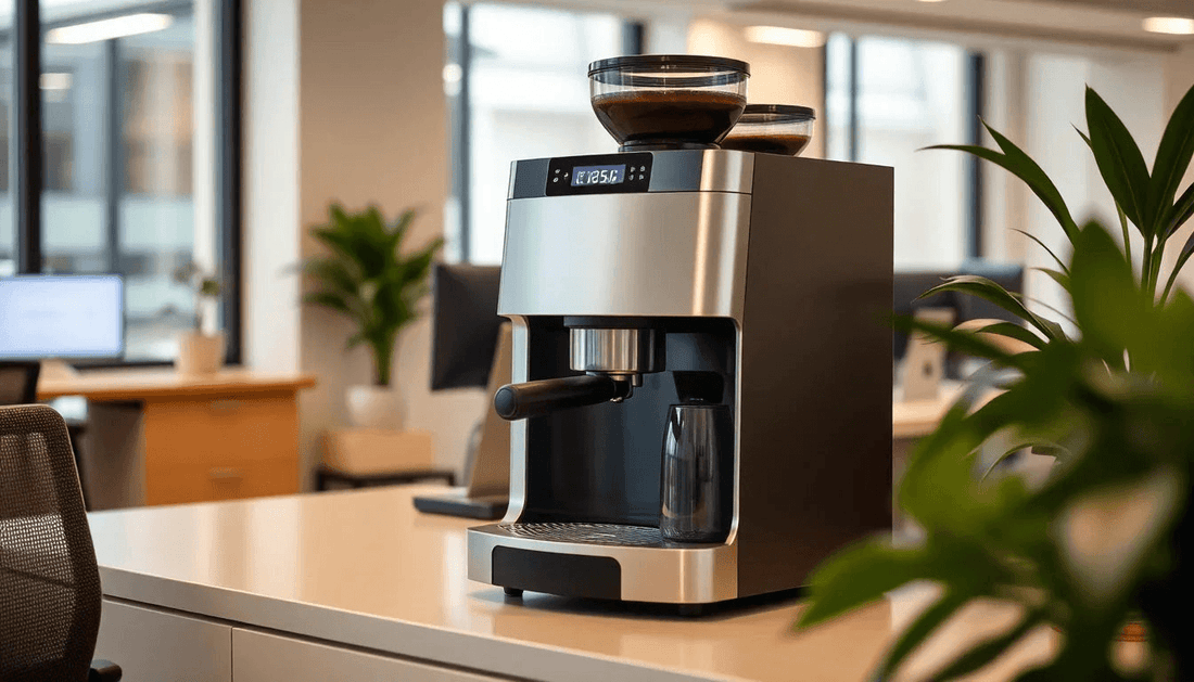 Modern coffee machine in office setting