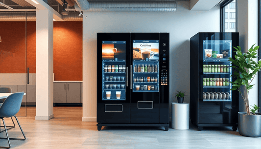 Modern coffee vending machine in an office setting