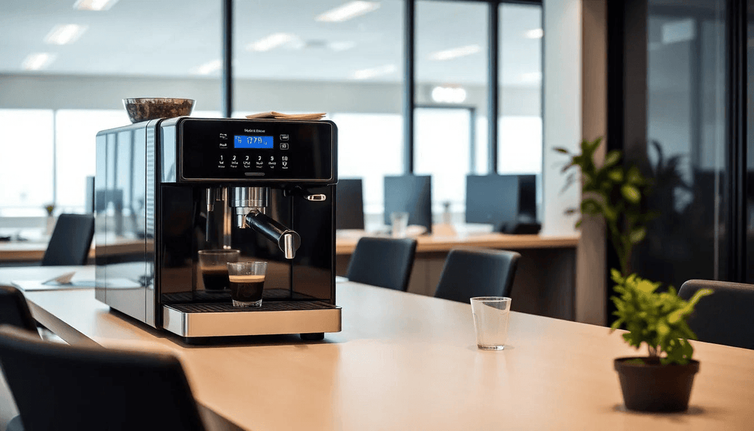 Modern coffee machine in an office setting