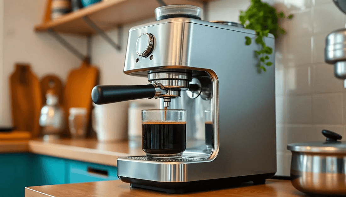 A sleek coffee machine brewing fresh coffee in Nagaland kitchen
