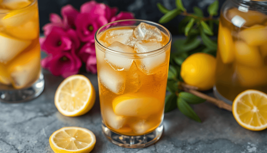 A chilled glass of icy masala nimbu drink with lemon slices