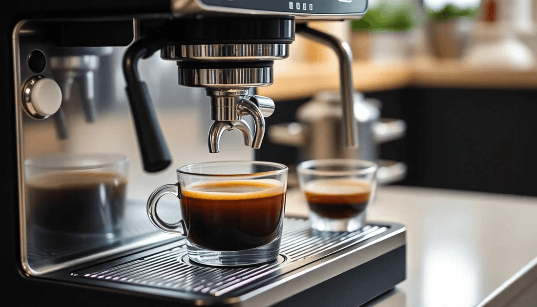A modern coffee machine brewing fresh coffee