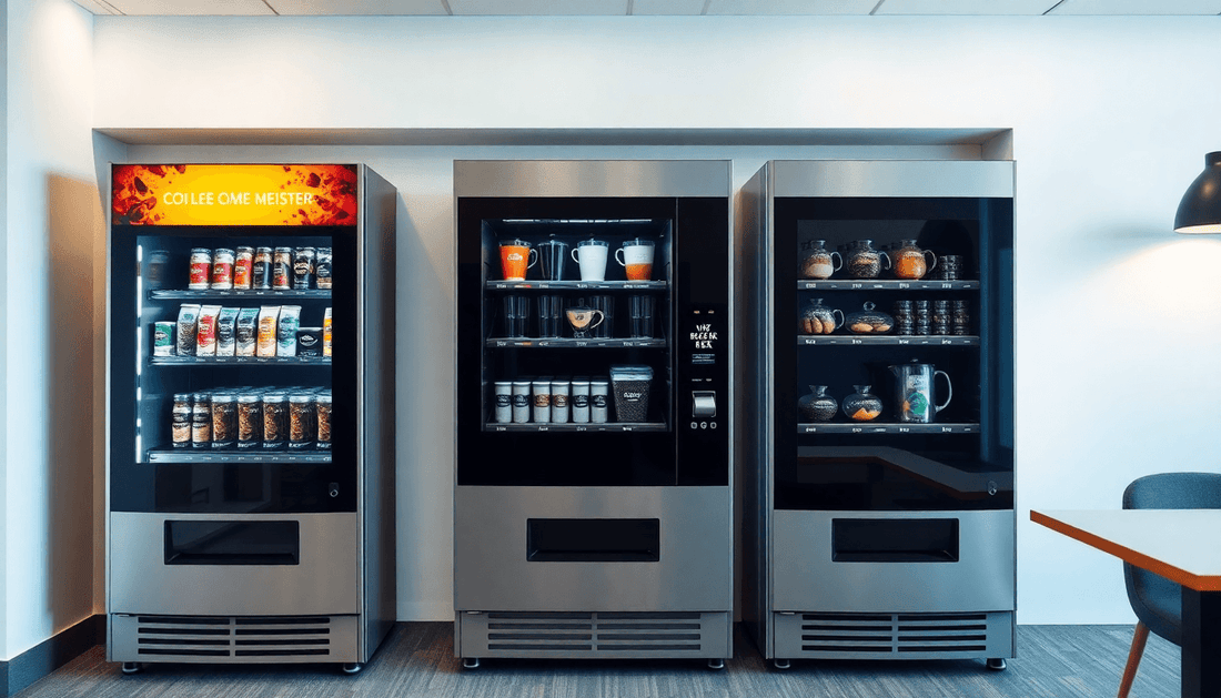 Modern coffee and tea vending machine in office breakroom