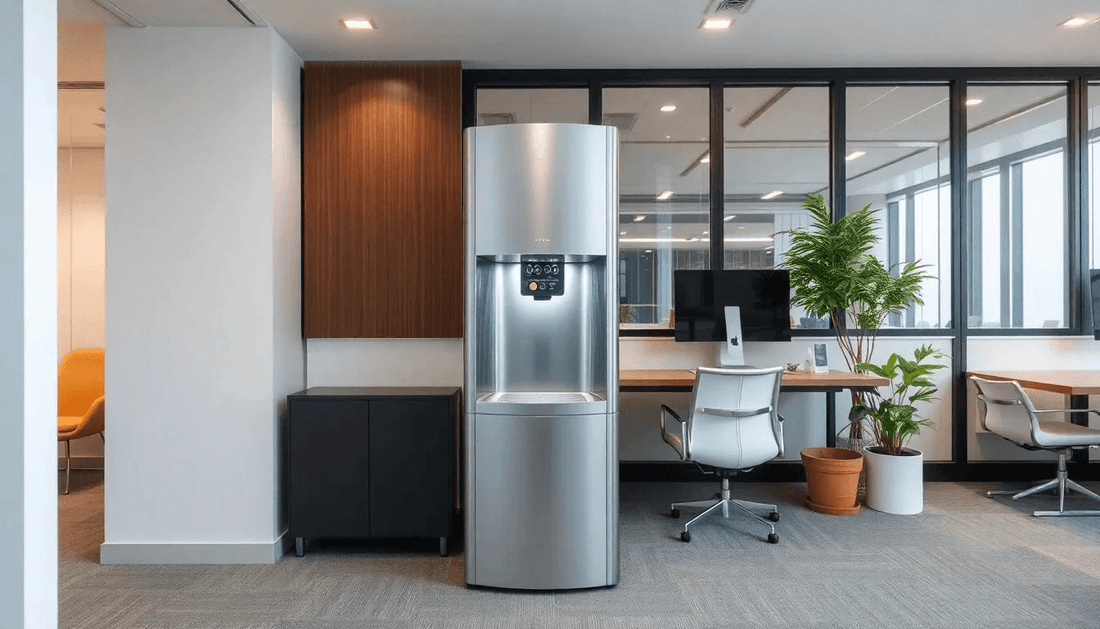 Modern water dispenser in an office setting