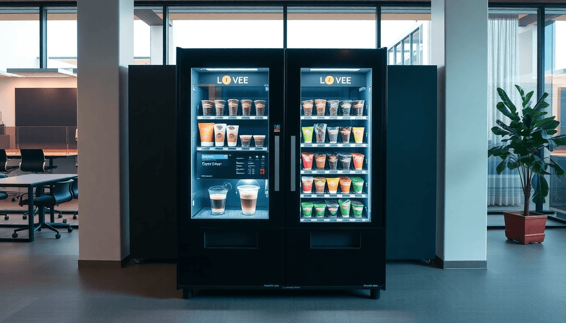Dual lane coffee vending machine in modern office