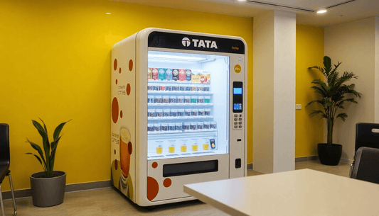 Modern TATA tea and coffee vending machine in office