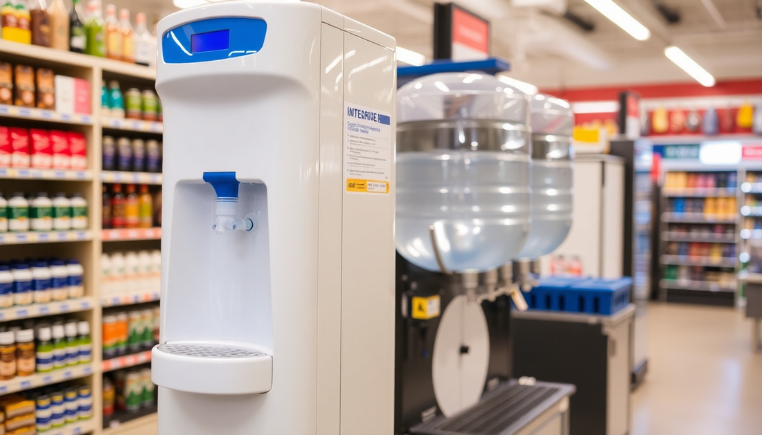 Modern white coffee machine under 10000 price displayed in a well-stocked retail store aisle