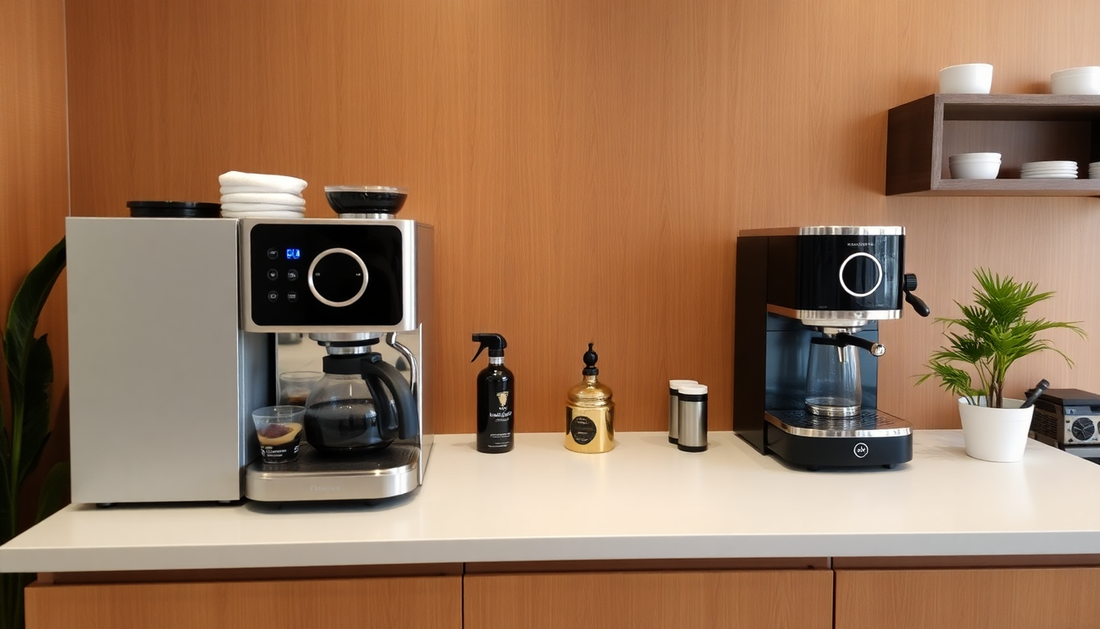 Modern coffee machine setup in an Andhra Pradesh office