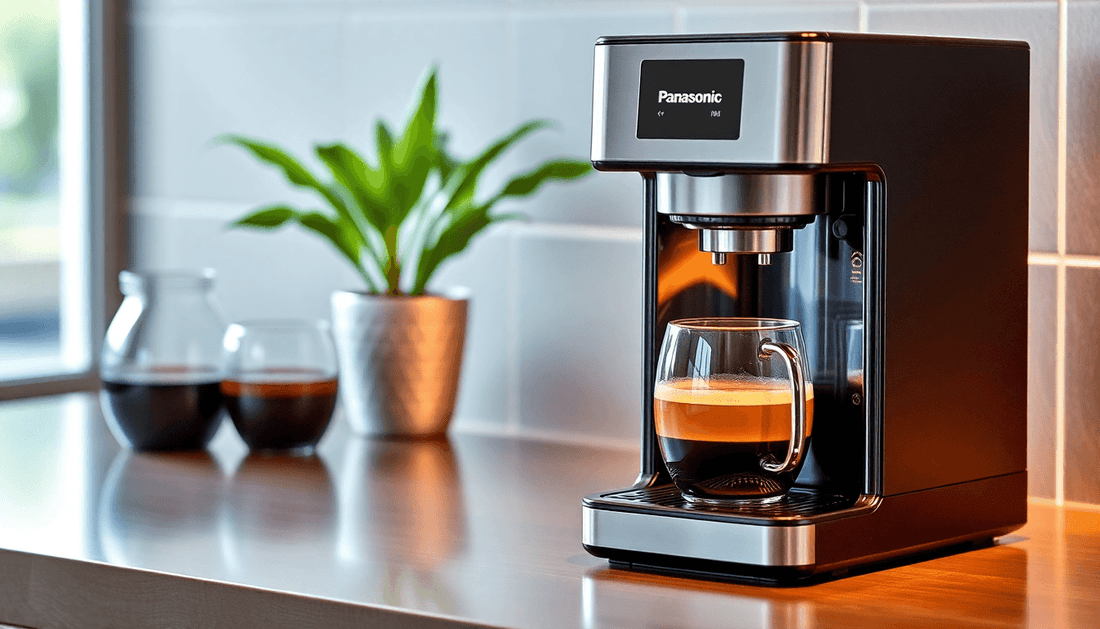 Panasonic fully automatic coffee maker brewing fresh coffee