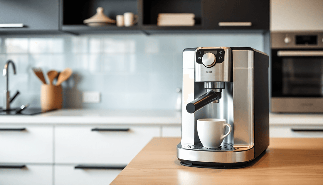 A sleek coffee machine on a kitchen counter