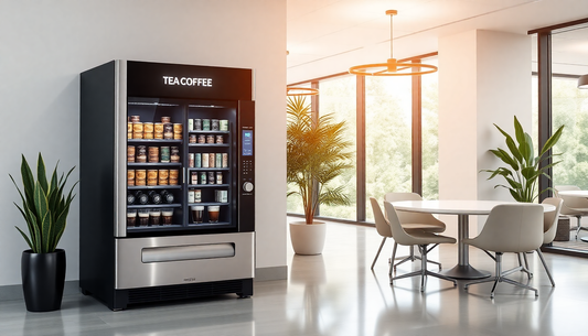 Modern office with a sleek tea coffee vending machine