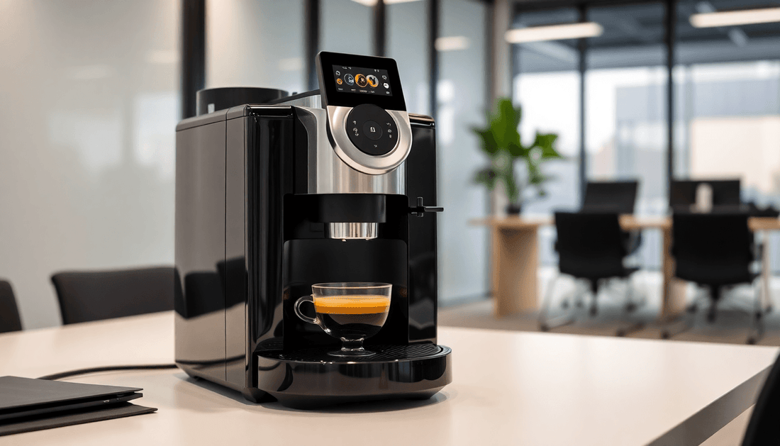 TATA MYBISTRO coffee machine in a modern office