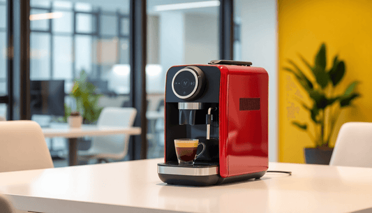 Tata My Bistro coffee machine in a modern office setting
