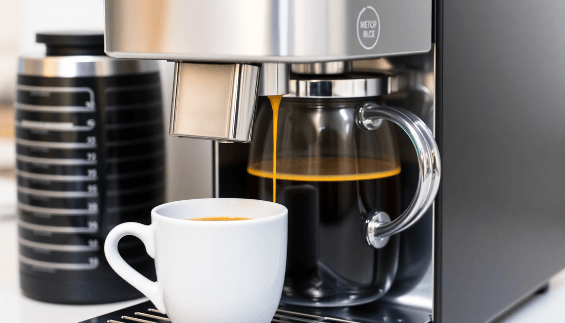 Automatic coffee machine brewing fresh coffee