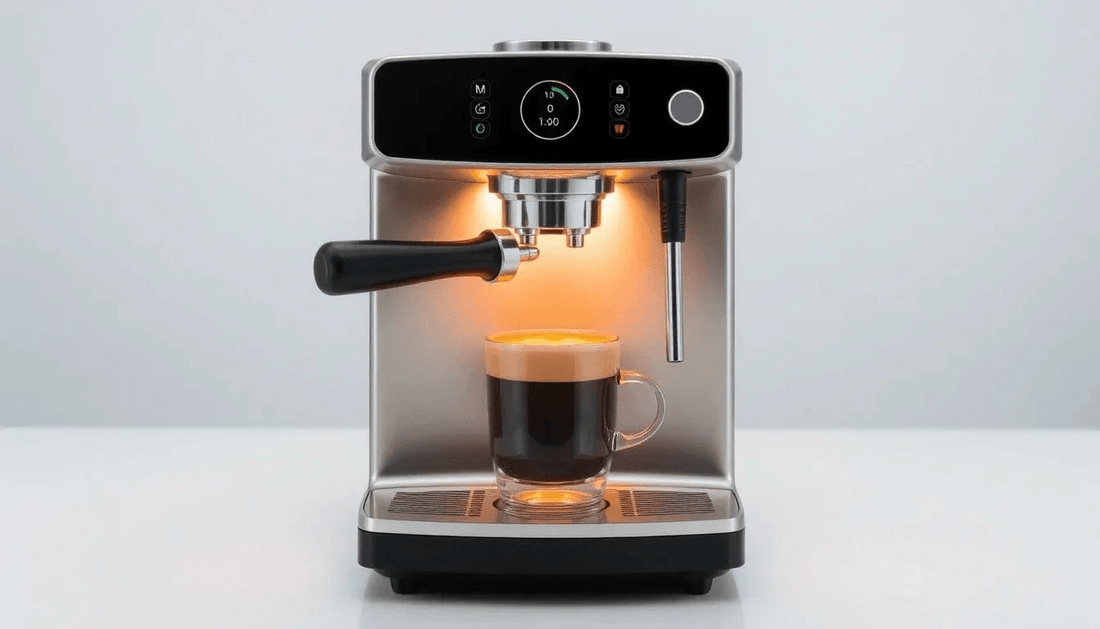 A sleek Atlantis coffee machine brewing fresh coffee