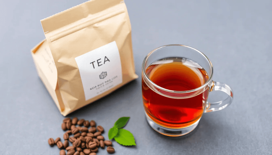 A cup of tea and coffee premix with packaging