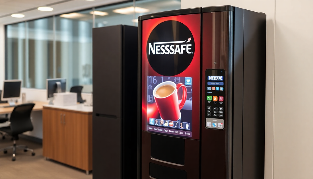 Modern coffee vending machine in office setting for Nescafe coffee dispenser rental Neelam Chowk