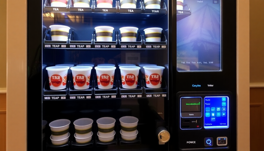 Atlantis Classic vending machine with tea and coffee cups