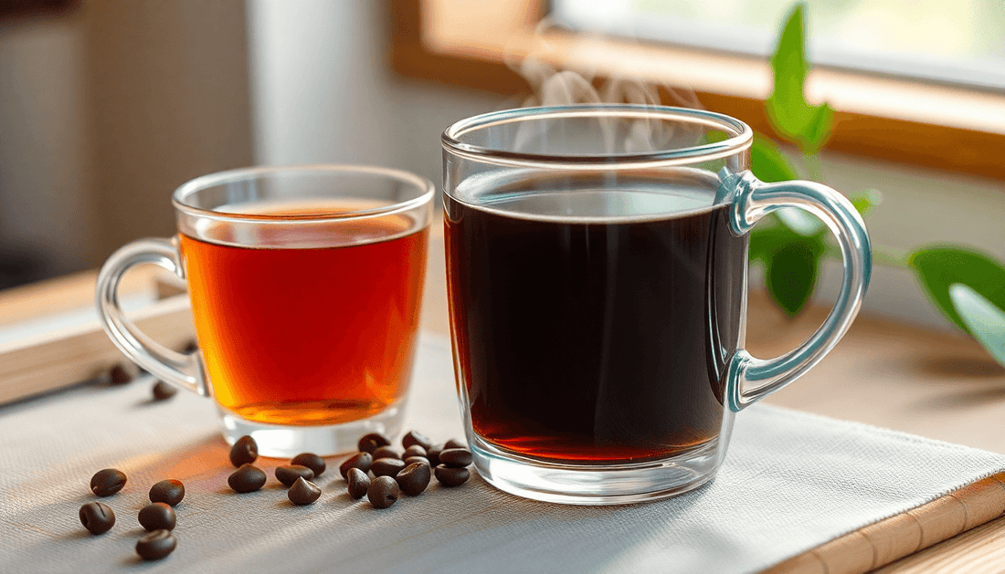 A steaming cup of instant tea and coffee premix
