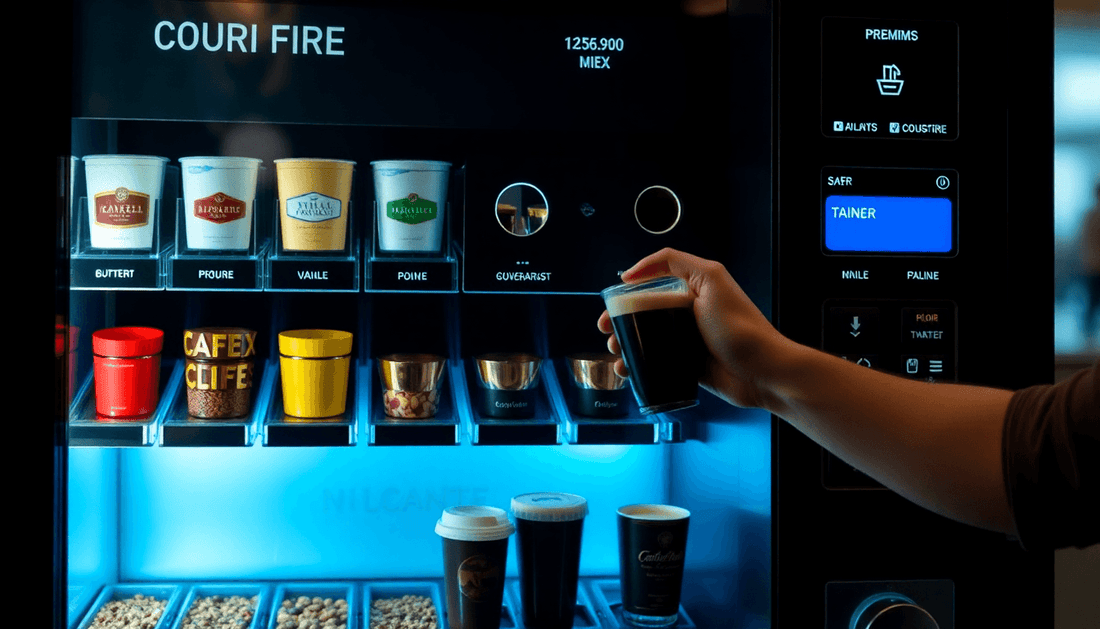 Coffee vending machine dispensing ATLANTIS Nukkad premix