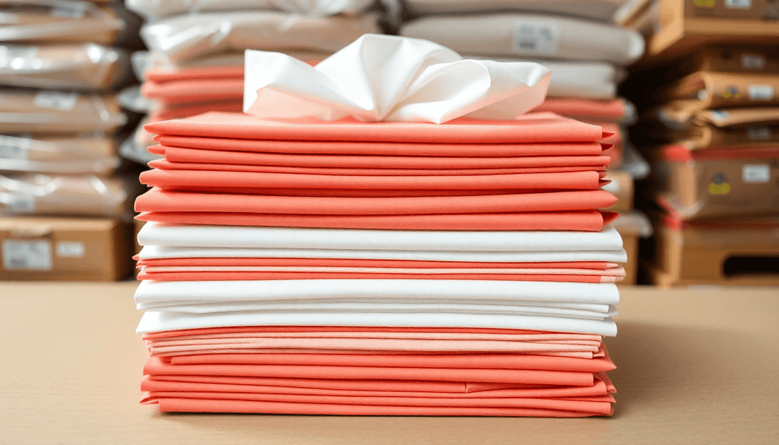 Stack of M fold tissues in wholesale packaging