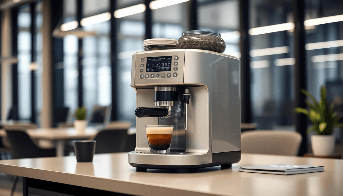 A modern coffee machine in an office setting