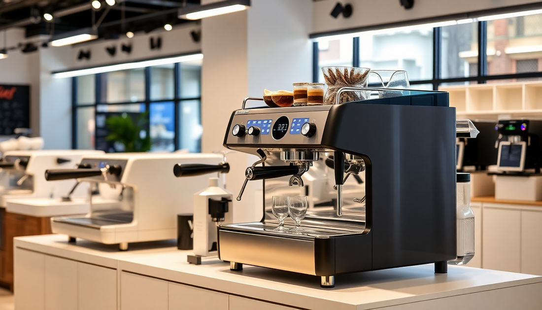 Modern office coffee machine in Ghaziabad placed on a countertop in a bright office kitchen space