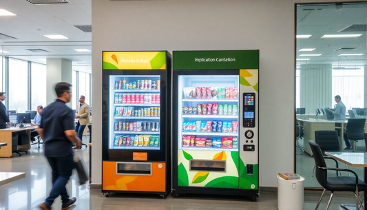 Modern vending machine in a busy Kolkata office