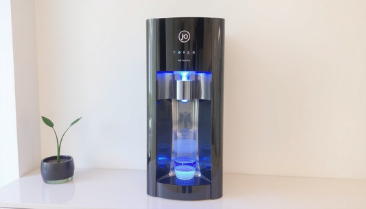 Modern black coffee vending machine with blue light dispensing Godrej Vending Classic Coffee Premix