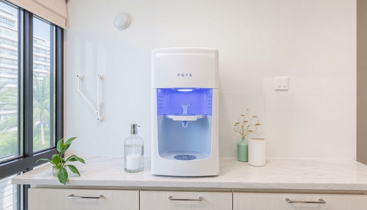 Modern coffee vending machine on rent tea coffee machine placed on kitchen counter with natural light