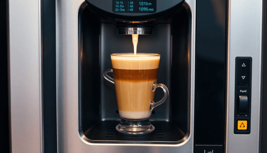 A premix coffee vending machine dispensing coffee