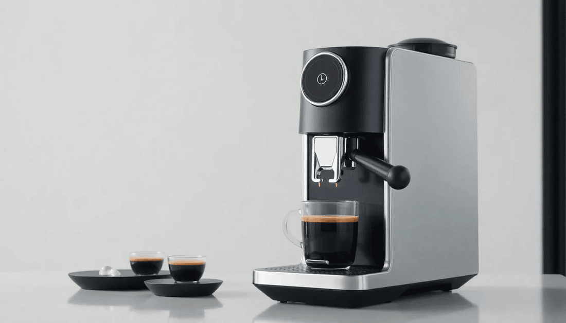Modern Atlantis coffee machine brewing fresh coffee