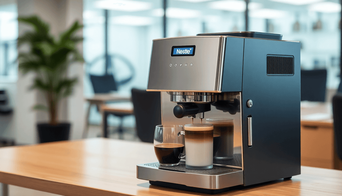 Nestle coffee machine brewing coffee in an office