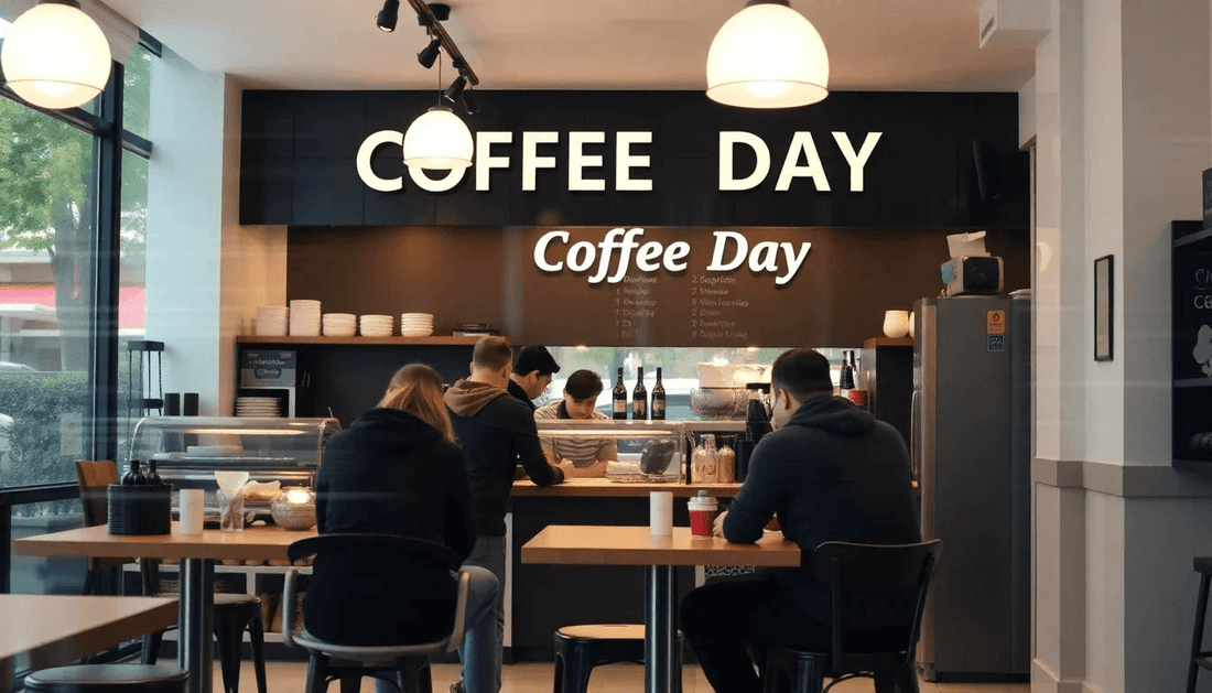 A Cafe Coffee Day shop with customers inside