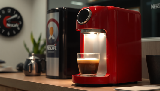 Nescafe coffee machine brewing coffee in Uttar Pradesh office