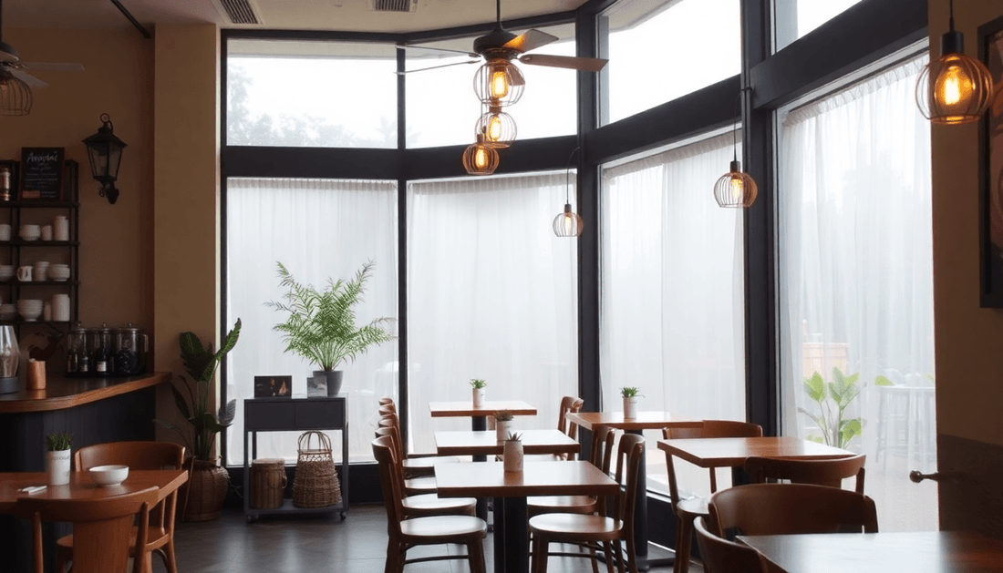 A cozy Cafe Amazon coffee shop interior in India