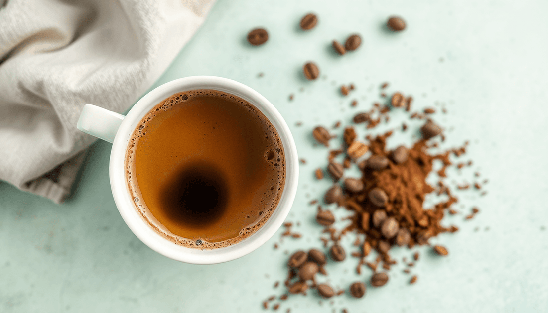 A cup of rich 3 in 1 instant coffee with coffee powder