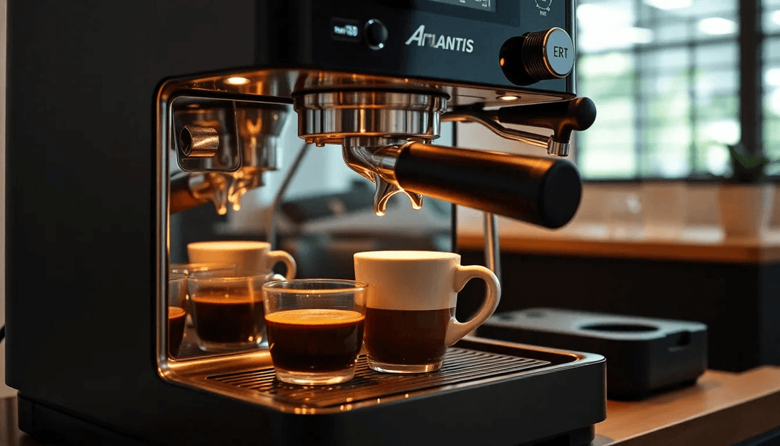 Atlantis coffee machine brewing coffee in Telangana office