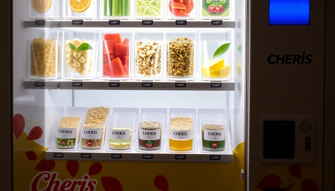 Modern tea coffee vending machine in Sahibabad with various ingredients displayed in clear containers