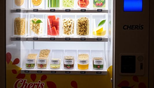 Modern tea coffee vending machine in Sahibabad with various ingredients displayed in clear containers