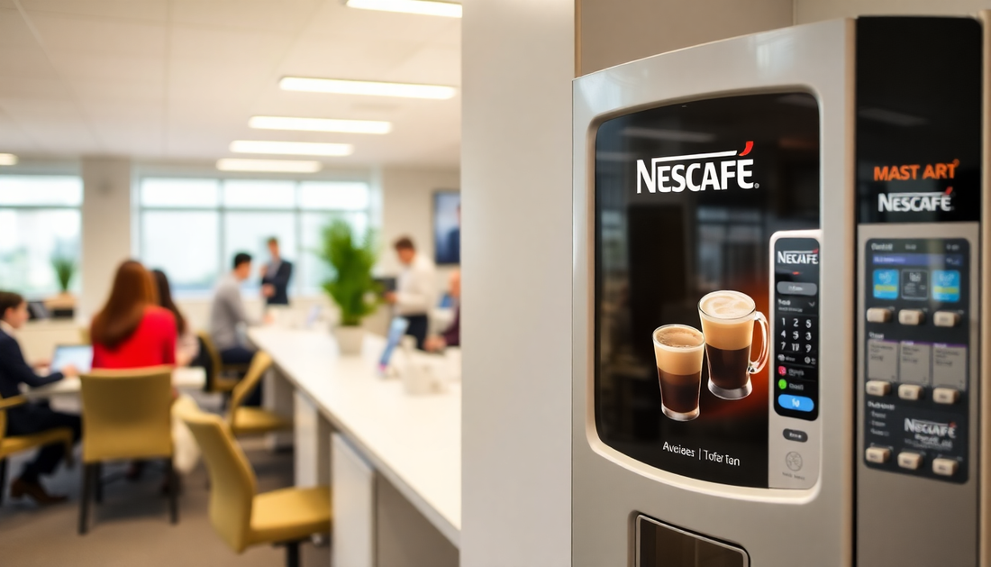 Modern Nescafe coffee machine with display showing coffee options and Nescafe coffee machine price online
