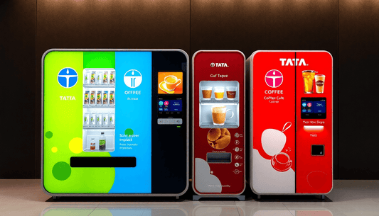 A sleek ABS plastic TATA tea and coffee vending machine