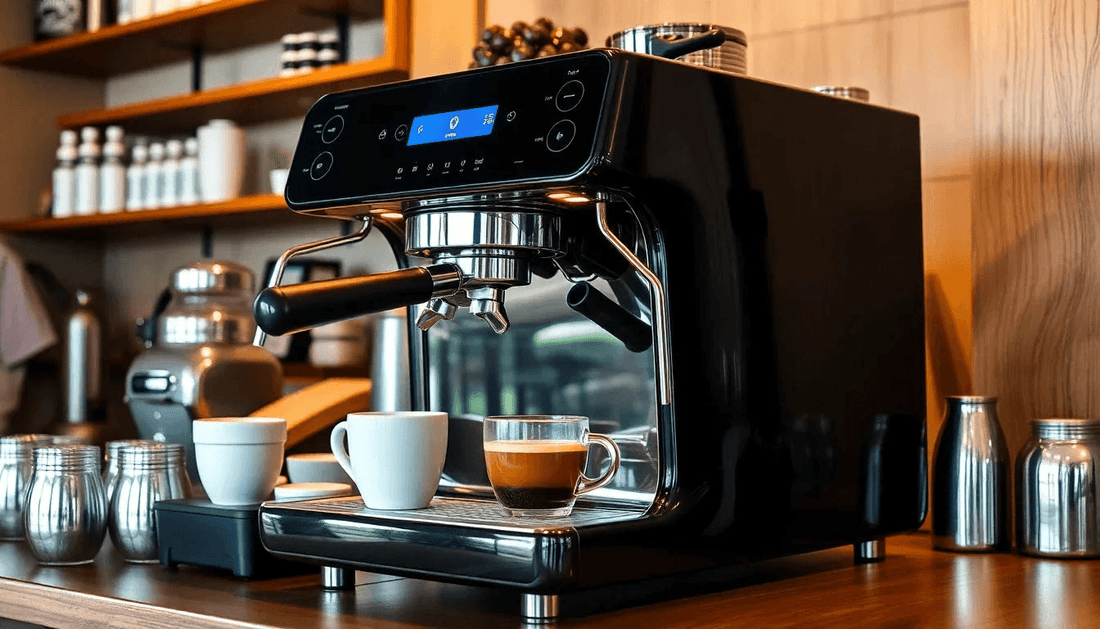 A sleek coffee machine brewing fresh coffee in Bijnor cafe