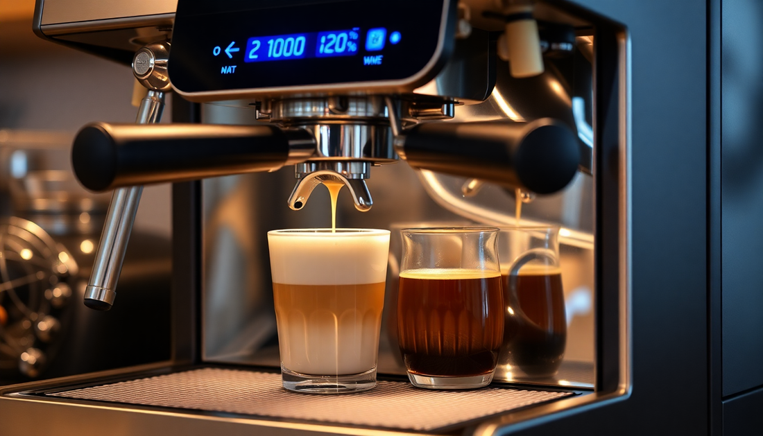 A modern coffee machine brewing fresh coffee in Bulandshahr